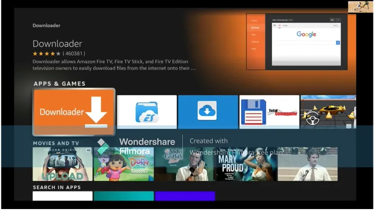 Firestick / Fire TV β Select the Downloader app