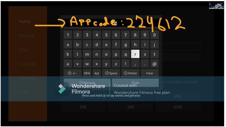 Firestick / Fire TV β Enter the app code and install
